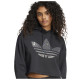 Adidas Γυναικείο φούτερ Rhinestone Trefoil Loose Crop Hoodie